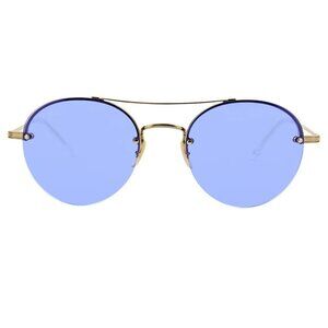 New Garrett Light Blue Lens Sunglasses Beaumont GLCO Round Shape